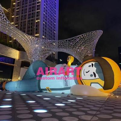 China 2021 New LED Custom Inflatable Cartoon Characters PVC Or 210Tpolyester Lighting Mascot for sale