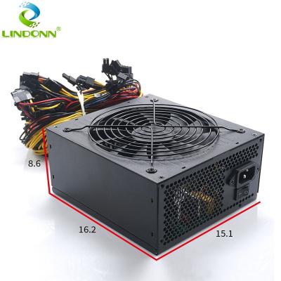 China New Stock ATX Power Supply 1600W 12cm Fan PC Desktop Power Supplies For Computer Server Power Supply For PC for sale