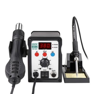 China Repair Soldering Machine ZSAE 8586 2 in 1 SMD Rework Station Pneumatic Gun Station Hot Soldering and Desoldering Soldering Station for sale