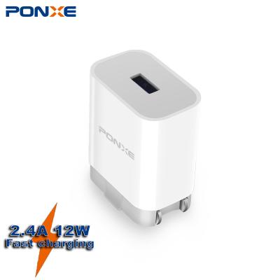 China PONXE Mobile Cell Phone USB Charger 2.4A Chargers Wall Fast Charger Adapter For Aumsung Mobile Phone for sale