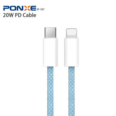 China MP3/MP4 Player PONXE OEM 20W Palladium USB C Cable USB Fast Charger Cables Fast Charging Data Cable For Phone for sale