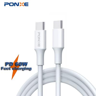 China PONXE Mobile Phone Success For Amazon PD Type C To C Data Cable 3A/60W USB C Fast Charging Cable For Phone Tablet for sale