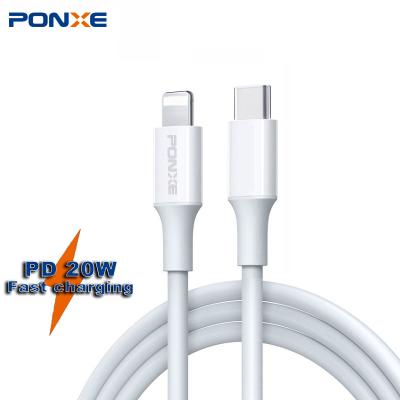 China Mobile Phone PONXE PD 20W 3A Cables Usb C To L Cable Fast Fast Charging Charger USB Data Cable For Iphone Mobile 1m2m for sale