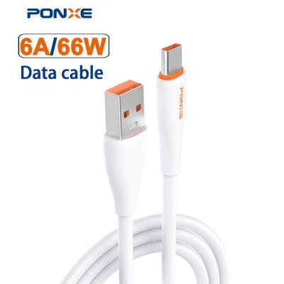 China MP3/MP4 USB Type c 6A Charger USB C Data Cable Super Fast Charging PONXE Usb Player USB Type c 66W For Phone for sale