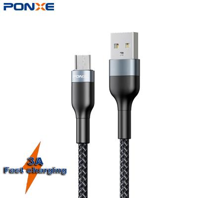 China MP3/MP4 Player PONXE 3A V8 Date Sipu Cable 1m Quick Charging Cable For Mobile Phone Usb Cable Mic For Android Phone for sale