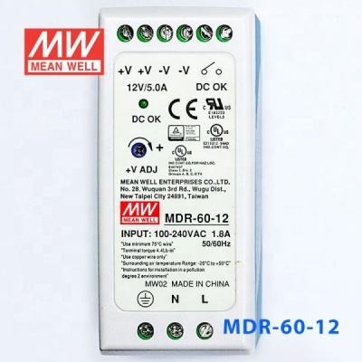 China Plastic Shell MDR-60-12 AC-DC 60W 12V DIN Single Output Industrial ORIGINAL MEDIUM GOOD POWER SUPPLY for sale