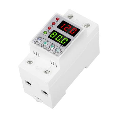 China Bipolar 40A Automatic Reconnect Adjustable Over Under Voltage Protector Protector De voltaje 110v AVP-63 for sale