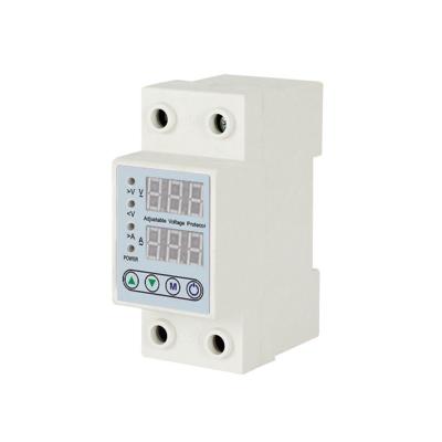 China AC 230V Current Protector 40A , Delay Time Adjustable Single Phase Over Under Voltage Protection ZLVPA-63 for sale