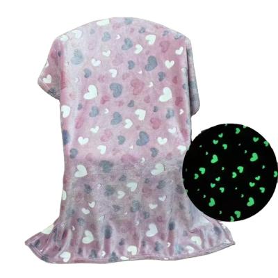 China Other Fleece Kids Anti-Static Works Glow In The Dark Manufacturers Wholesale Soft Plush Waffle Blanket for sale