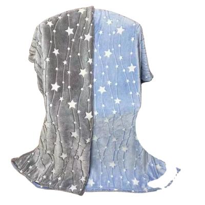 China Other Fleece Kids Anti-Static Works Glow In The Dark Manufacturers Wholesale Soft Plush Waffle Blanket for sale