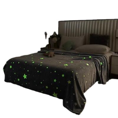 China Other Fleece Kids Anti-Static Works Glow In The Dark Manufacturers Wholesale Soft Plush Waffle Blanket for sale