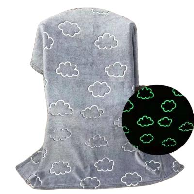 China Other Fleece Kids Anti-Static Works Glow In The Dark Manufacturers Wholesale Soft Plush Waffle Blanket for sale