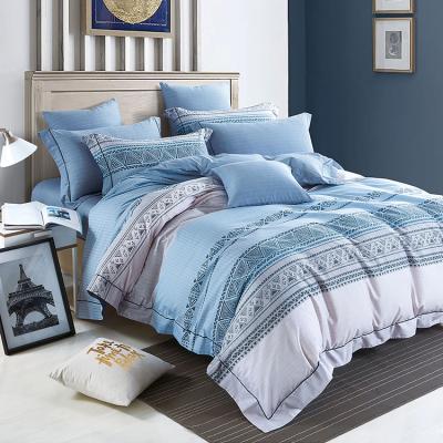 China Nondisposable Best Luxury Cotton Bedding Highest Quality 4 PC Reactive Printed Comforter Cover Set Pillow Cases for sale