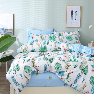 China Hot Reactive Printing 4 Pcs Floral 100% Cotton Sheet Set Comforter Fabric Bedding Sets for sale