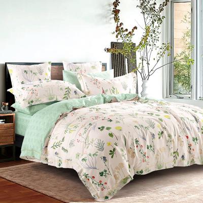 China Cheap 200TC Cotton Reactive Printing 100% Flat Sheets Hot Bed Bedding Set for sale