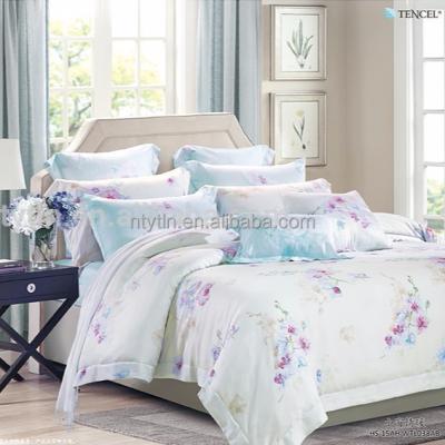 China Twill 6pcs twin size floral design 100% tencel reactive print set bed linen for sale