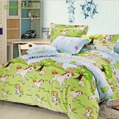 China Green TWILL Horse Pattern Kids Twin Size Bedding Sheet Comforter Set for sale