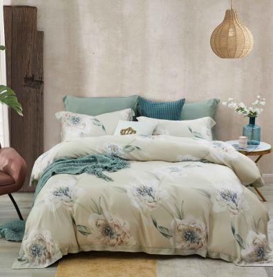 China Cooling 100% Tencel 400TC Lyocell Printed 4pcs Duvet Cover Sets for sale