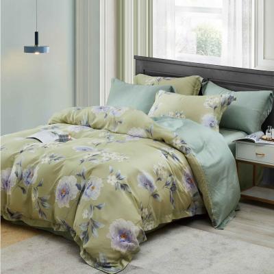 China Cooling 100% Tencel 400TC Lyocell Printed 4pcs Duvet Cover Sets for sale