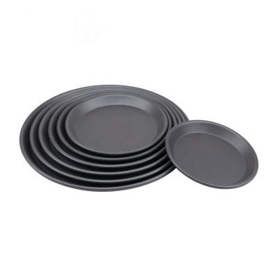 China Stainless Steel Metallic Cake Bakeware Cutome Round Stick Viable Non Baking Pans Pizza Tray Set Deep Dish Plate With Big Size for sale