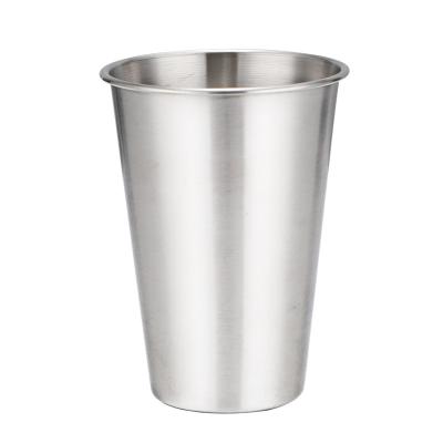 China Drinking Water Customized Viable 304 Stackable Single Wall Metal Logo 6Oz 10Oz 12Oz 14Oz 201 Stainless Steel Pint Cups For Bar Beer for sale