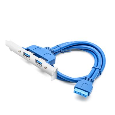 China Computer New Arrival Motherboard SATA 20pin Header To Dual USB 3.0 A Female Adapter Panel Mount Data Cable for sale