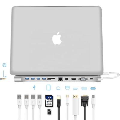 China Multimedia DISAER 12 in 1 USB C Support HD Extender Desktop USB C HUB for sale