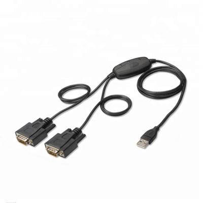 China Hot Selling Computer USB 2.0 Male 2 To DB9 RS232 Converter Cable for sale