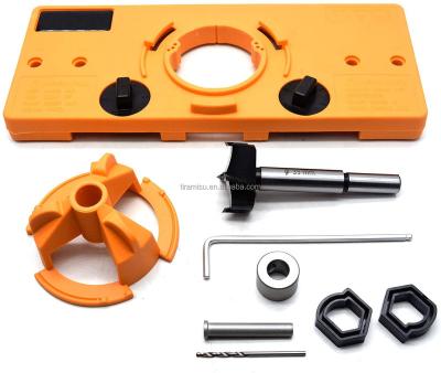 China Furniture Hinge Hidden Hinge Jig, 35mm Hinge Drilling Jig Hole Guide Kit with Woodworking Tool Bar Flanges Cabinet Door Hinge Jig Kit for sale