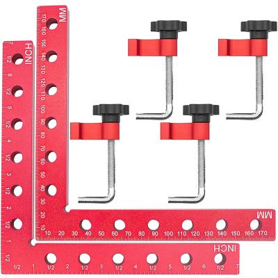 China L 5.51 Inch 90 Degree Positioning Squares Right Angle Clamps , Aluminum Alloy L Type Corner Clamp Woodworking Carpenter for sale