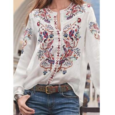 China FS0052T viable hot style women loose cardigan printed long sleeve shirt fsallwin top fashion for sale