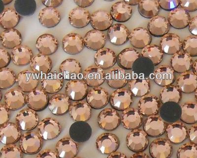 China dmc apricot color hot fix rhinestone 16SS Champagne color iron on dmc stones 4mm Hotfix rhinestones ss16 Machine cut stones for sale