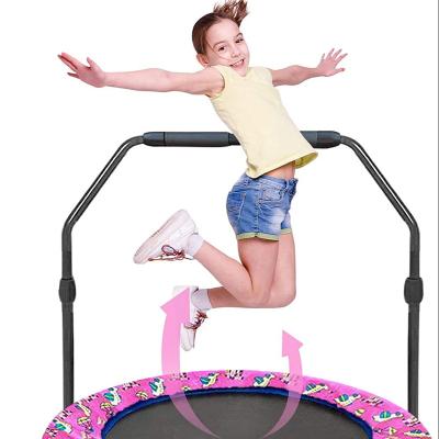 China With Protective Net Round Mini Trampoline For Kids Jump Up Sports Safety Padded Cover Toddler Indoor Small Trampolines With Handle for sale