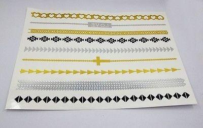 China Gold and silver metallic tattoo for sale