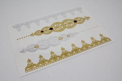 China Gold Metallic foil Tattoos, silver metallic foil tattoo, gold and silver metallic tattoo, for sale