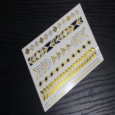 China Gold Metallic foil Tattoos, silver metallic foil tattoo, gold and silver metallic tattoo, for sale