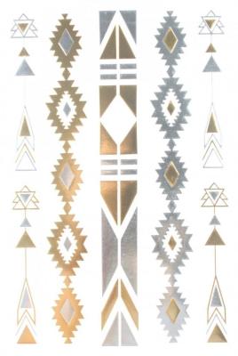 China Silver foil, good foil Jewelry temporary tattoo, decorative arrow metallic foil tattoo for sale