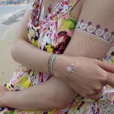 China Metallic foil temporary tattoo for sale