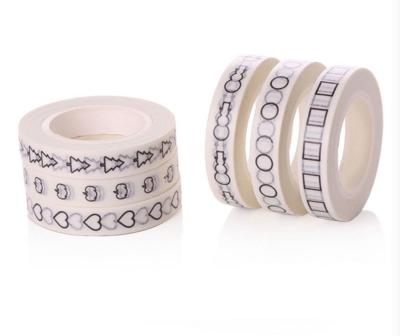 China 10 meters plastic core Custom Printed Washi Paper Tape simple design washi Decoration Tape for sale