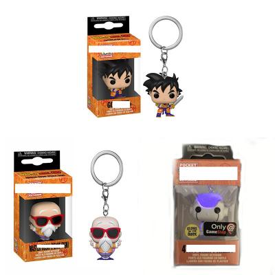 China Funko POP Dragon Ball Frieza Master Roshi Goku Key Ring Plastic Peripheral Doll Dangle Key Chain for sale