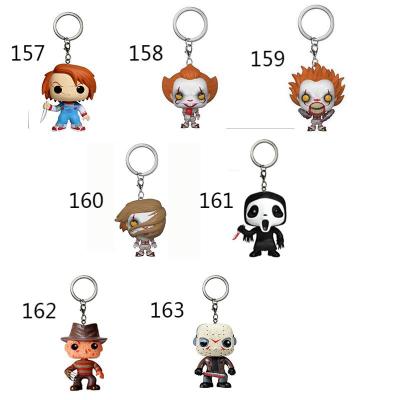 China FUNKO POP Clown Movie Cartoon Plastic Game Comics Knife Double Balloon Ghost Face Keychain Key Chain for sale