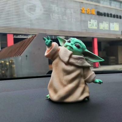 China Wholesale Cartoon Toy StarWar Mandalorian Little Baby YODA Statue 8cm Figure Toys Doll Model for sale