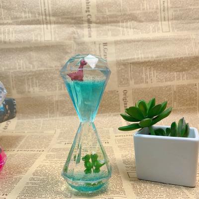 China Diamond Liquid Timer Fidget Toy Minimalist Promotional Hourglass Motion Liquid Timer for Office Quiet Relaxation Toys for sale