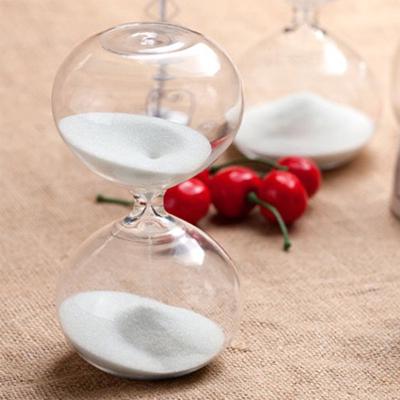 China Mid Century Modern Custom Color Sand Blast Hourglass Sand Glass Timer for Garden Decor for sale