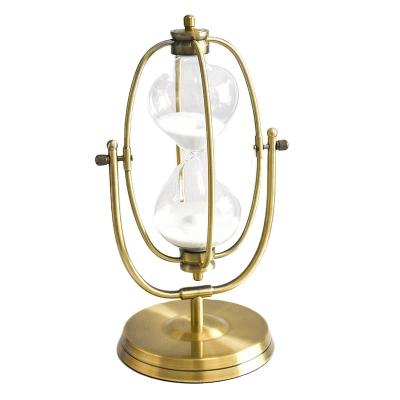 China Europe Promotional Big Brass Antique Hourglass Customized 30 Minutes Sand Timer For Business Gifts for sale