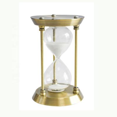 China Wholesale Home Decor Minutes Love 5/15/30 Minutes Hour Sand Desk Clock Brass Glass for sale