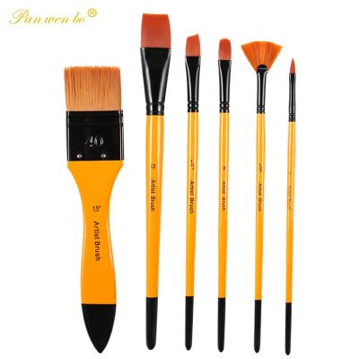 China New Arrival 6 Pcs Nylon Watercolor Brush Oil Painting Acrylics Brush For Art Supplies for sale