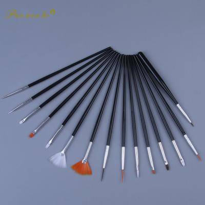 China 15 Pcs Multifunctional Nail Brushes 15pcs Makeup Brushes 15pcs Nylon Hair Nail Art Brush New For UV Gel for sale