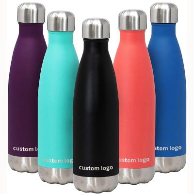 China Sustainable 500ml 750ml Custom Logo Cola Shaped Vacuum Thermal Insulated Stainless Steel Water Bottle for sale