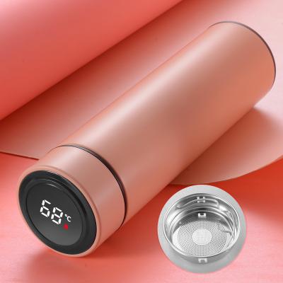 China Sustainable Temperature Display Vacuum Beverage Thermos Stainless Steel Smart Water Bottle for sale